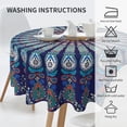 thumbnail image 2 of Mandala Round Tablecloth 60 Inch Indian Navy and Teal Tablecloth Waterproof Polyester Boho Round Tablecloth Kitchen Table Cloth Cover Anti-Slip Table Cloth for Home Dinning Tabletop Decor, 2 of 6