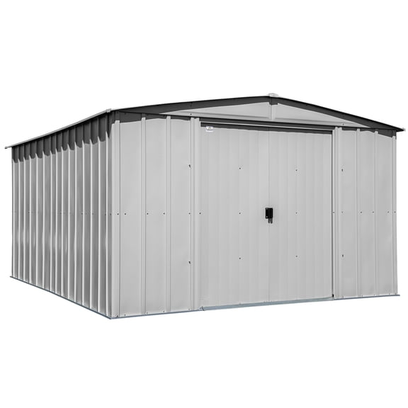 Classic Steel Storage Shed, 10X12, Flute Grey