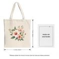 thumbnail image 3 of Floral Canvas Tote Bag - Vibrant Pink Flowers & Green Leaves Perfect for Shopping Travel & Parties Stylish & Reusable, 3 of 4