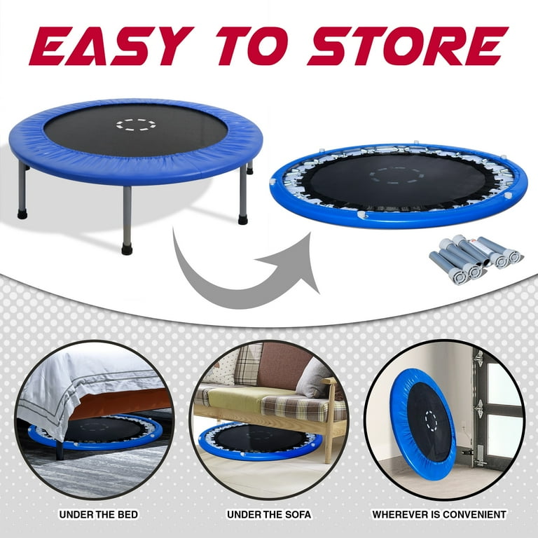 TruJump 40-Inch Heavy-Duty Exercise Mini Trampoline, Safe