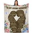 thumbnail image 1 of LHSHID Daughter Blanket from Mom Birthday Blankets Gifts for Daughter Daughter Gifts from Mom Daughter Flannel Blanket Christmas Thanksgiving Idea Gifts 60"x80", 1 of 7