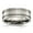 Titanium, variant on Finest Gold Titanium Brushed with Sterling Silver Inlay 8 mm Grooved Band - Size 8.5