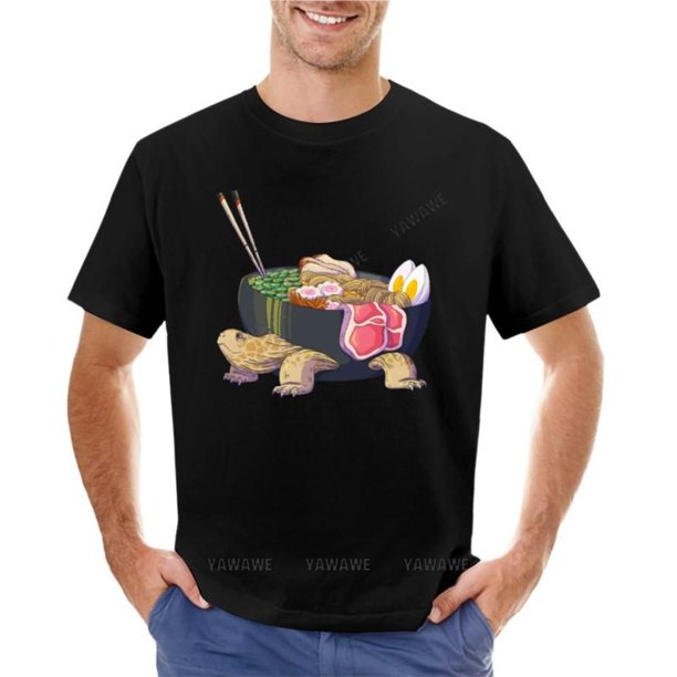 Camiseta de marca para hombre, camiseta de tortuga ramen, camiseta lisa para hombre, camisetas de talla grande, camisetas de algodón para hombre, camiseta de moda