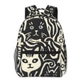 thumbnail image 1 of Balery Abstract Cat Faces Pattern Mochila Escolar Impresa, Mochila Ligera para Viajes Casual, Mochila Duradera y Cómoda Multifuncional, Mochila para Laptop-One Size, 1 of 5