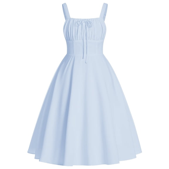 IBTOM CASTLE Teen Girl Floral Corset Smocked Dress Tween Formal Wedding Dance Party Bustier Outfits Junior Homecoming Prom Holiday Sundress 10-11 Years Blue