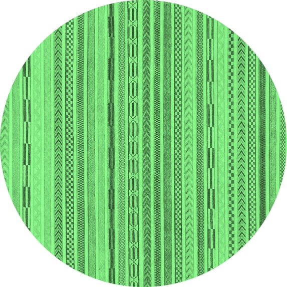 Ahgly Company Indoor Round Solid Emerald Green Modern Area Rugs, 4' Round