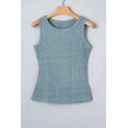 thumbnail image 3 of Western Style Mineral Wash Tank for Women – Beau Blue Ribbed Sleeveless Top, Casual Outdoor Summer Apparel, L, 3 of 10