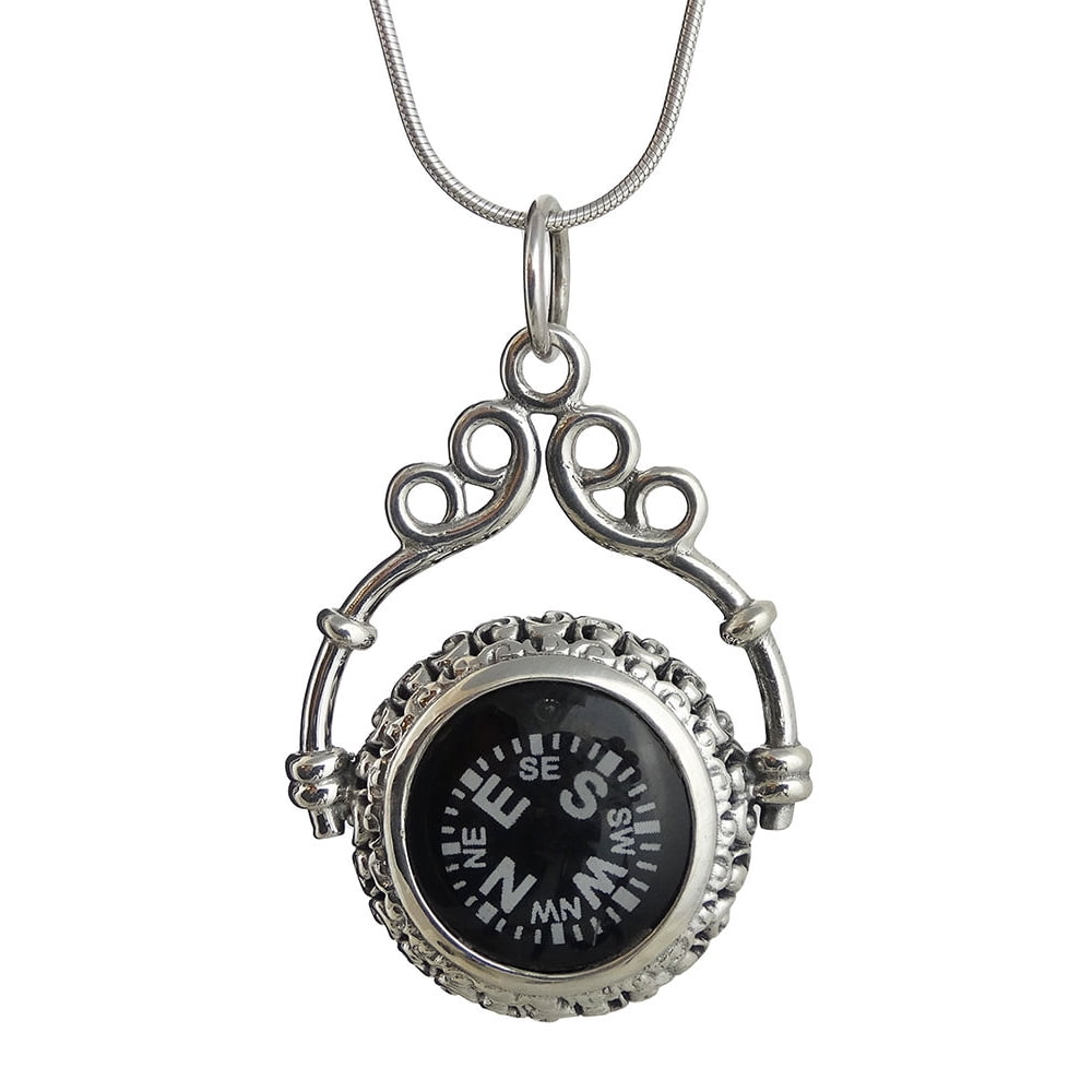 Fashionjunkie4Life Sterling Silver Victorian Filigree Working Compass