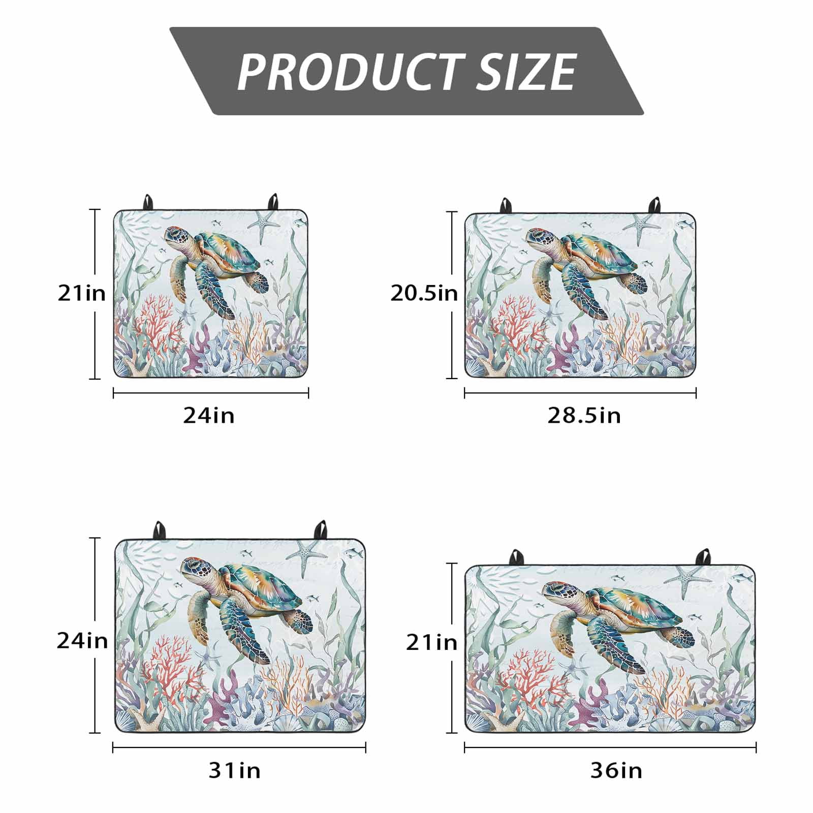 Sea Turtle Coastal Stove Top Cover for Electric Stove, Heat-proof & Non Slip Glass Top Stove Cover Protector, Summer Beach Coral Ocean Seaweed Kitchen Flat Cooktop Rubber Mat 36x21 Inches