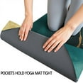thumbnail image 3 of Green and Gold Marble Glitter Waves Pattern Hot Yoga Mat Towel Non Slip for Hot Yoga - Quick-Drying Yoga Mat Cover with 4 Corner Pockets with Travel Bag - Hot Yoga Towel Non Slip 70"x26", 3 of 6