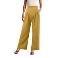 thumbnail image 2 of High Waist Palazzo Pants for Women Wide Legs Casual Trousers with Button, 2 of 6