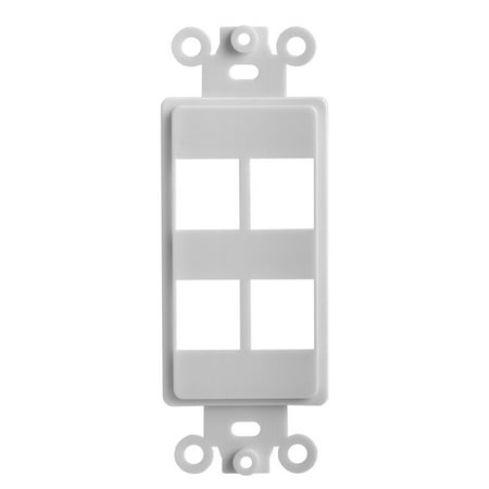 - White Decora Style Keystone Insert - 4 Port