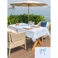 thumbnail image 5 of Outdoor Tablecloths with Umbrella Hole & Zipper, Cute Bow 54x80 Inch Tablecloth Rectangle, Blue Bowknot Minimalist Solid Color Waterproof Table Cloth, Patio/Pool/Picnic Table Covers, 5 of 8