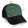 thumbnail image 2 of Naloa Watermelon Adult adjustable Print Baseball Hat, Patchwork curved brim baseball capfor Men and Women, One Size, 2 of 5
