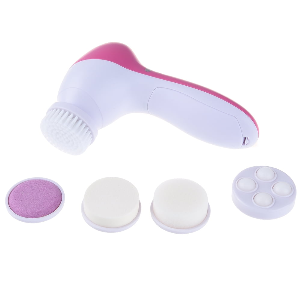5-in-1 Facial Cleansing Brush - Waterproof Facial Spin Brush, Deep Cleansing, Gentle Exfoliating, Removing Blackhead, Massaging