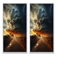 thumbnail image 2 of Designart "Storm Raging SPIRAL II" Storms Framed Wall Art Set Of 2 - Grey Landscapes Framed Canvas Set For Living Room Decor, 2 of 6