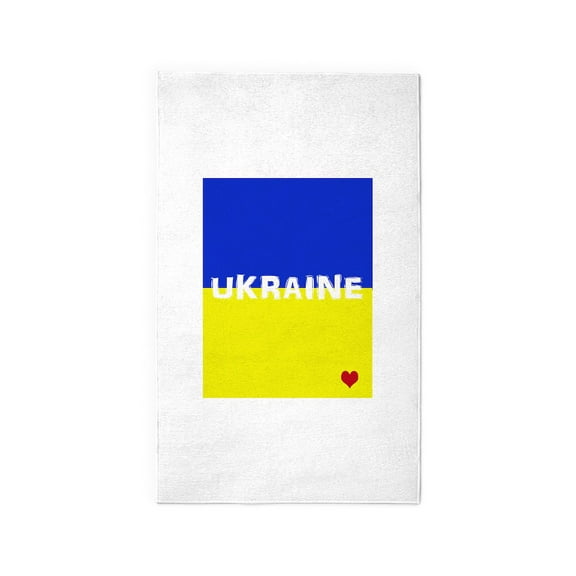 CafePress - Ukraine Heart - 3'x5' Decorative Area Rug, Fabric Throw Rug