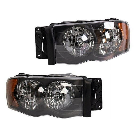Headlight Set 2 Piece - Compatible with 2002 - 2005 Dodge Ram 1500 2003 2004
