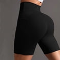 thumbnail image 4 of IWRICH Women's Biker Shorts with Pockets High Waist Yoga Shorts Running Gym Workout Leggings Black L, 4 of 5