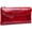 Red, variant on Genuine Leather Wallet for Women Long Trifold Phone Wallet Credit Card Holder Purse Clutch