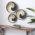 thumbnail image 2 of DecMode Black Seagrass Handmade Spiral Basket Plate Wall Decor (3 Count), 2 of 10
