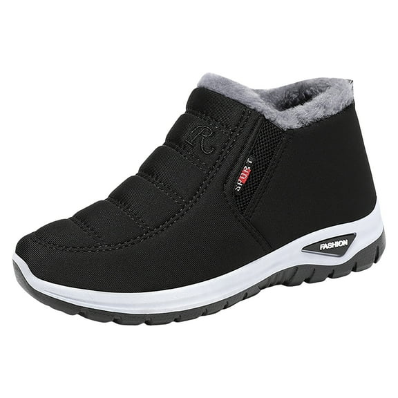 YLYL Men Winter Snow Boots Comfortable Warm Fur lined Lightweight Waterproof Slip on Outdoor Ankle Boots