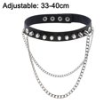 thumbnail image 2 of Jinsinto Punk Goth Métal Pointe Clouté Lien en Cuir Collier Choker Collier Gothique Rivet Point Choker, 2 of 5