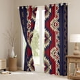 thumbnail image 3 of jejeloiu Vintage Geometric Rhombus Black Out Curtains,Purple Beige Red Curtains Pack of 2 (42x63 Each) For Men Women, 3 of 6