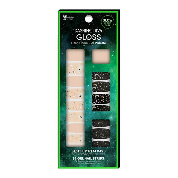 Tiras de gel para uñas Dashing Diva Gloss Halloween que brillan en la oscuridad