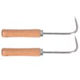 thumbnail image 3 of 2Pcs Bonsai Root Hook Stainless Steel Gardening Digging Tools with Wooden Handle 1 Claw 240mm, 3 of 9
