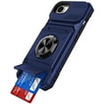 thumbnail image 4 of For iPhone 17E / 16E / SE4 Multi-Functional 2X Card Slot Shockproof Metal Ring Hybrid Case - Blue, 4 of 4