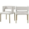 thumbnail image 1 of Meridian Furniture Caleb Cream Velvet Dining Chairs, Cream (Set of 2), 1 of 5