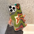 thumbnail image 1 of Wavy Pattern Painted Case For iPhone 14 Funda Makeup Mirror Cases For iPhone 15 11 14 12 13 Pro Max X XR XS Max Shockproof Cover UC32 For iPhone 13Pro Max, 1 of 6