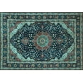 thumbnail image 1 of Ahgly Company Indoor Rectangle Medallion Light Blue Traditional Area Rugs, 2' x 3', 1 of 4