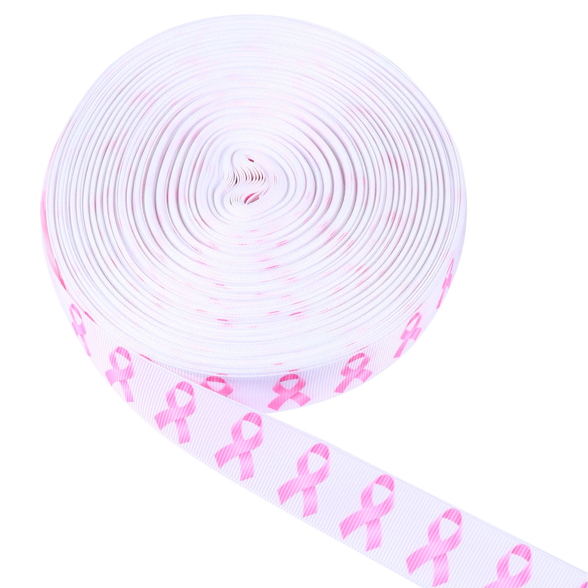 Crowye 100 Yards 4 Rolls Breast Cancer Awareness Ribbon 3/8 Inches Per Roll  Grosgrain Pink Ribbon Printed Craft Ribbon for Crafts Party Wreath