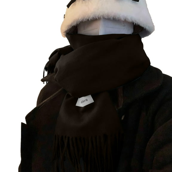 QASIEATN Relaxed Fit Scarf for Women Wool Scarf Women Winter Warm Soft Luxurious Solid Colors Box Fall Fashion Accessories
