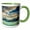 Green/White, variant on 3drose, Argentina, Tierra Del Fuego National Park. Magellan Strait, Mountain., 11oz Two-tone Green Mug