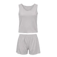 thumbnail image 4 of iHPH7 Womens Pajamas Set Casual Sleepwear Soft Pj Sets Tank Top and Shorts Loungewear for Summer Gray S, 4 of 4