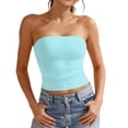 thumbnail image 2 of ASDFVBKG Women Sexy Tube Tops Going Out Double Lined Basic Summer Y2K Tank Top Green XL, 2 of 4
