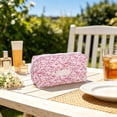 thumbnail image 4 of Printed Fluffy Zippered Makeup Bag, Zipped Makeup Bag, Beautiful and Cute Floral Pattern Pencil Case, Suitable for Home, Travel, and Office, Can Store Lipstick, Cosmetics, and Other Small Items, 4 of 6