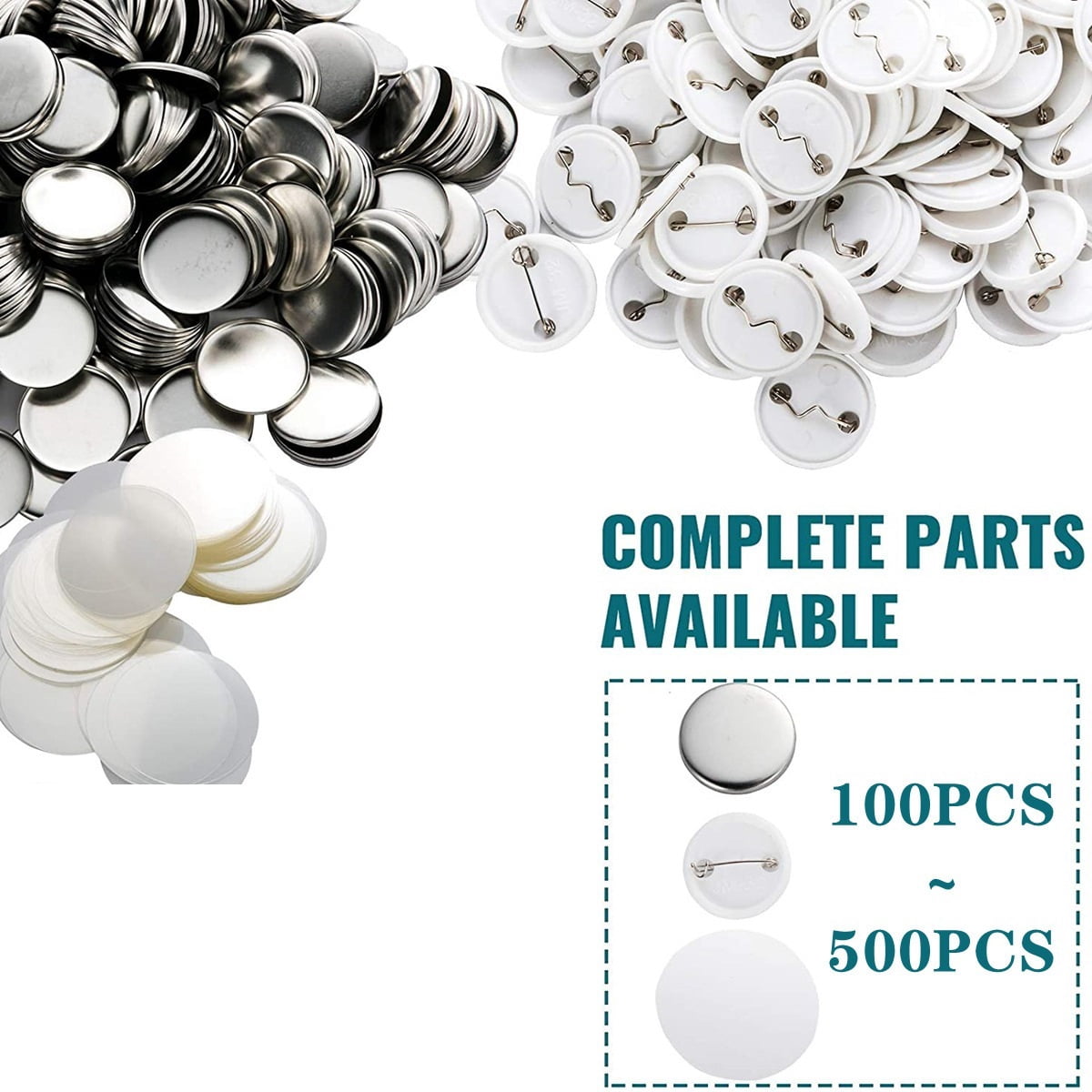 Button Maker Machine 32MM DIY Badges Set, Button Pin Making with 100 Pcs Button Parts ,Beginner-Friendly