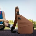 thumbnail image 1 of Bolso bandolera para hombre, mochila de hombro, bolso de utilidad, bolso cruzado informal, bolso de pecho para deportes, acampada, entrenamiento, send Café a la izquierda, 1 of 10