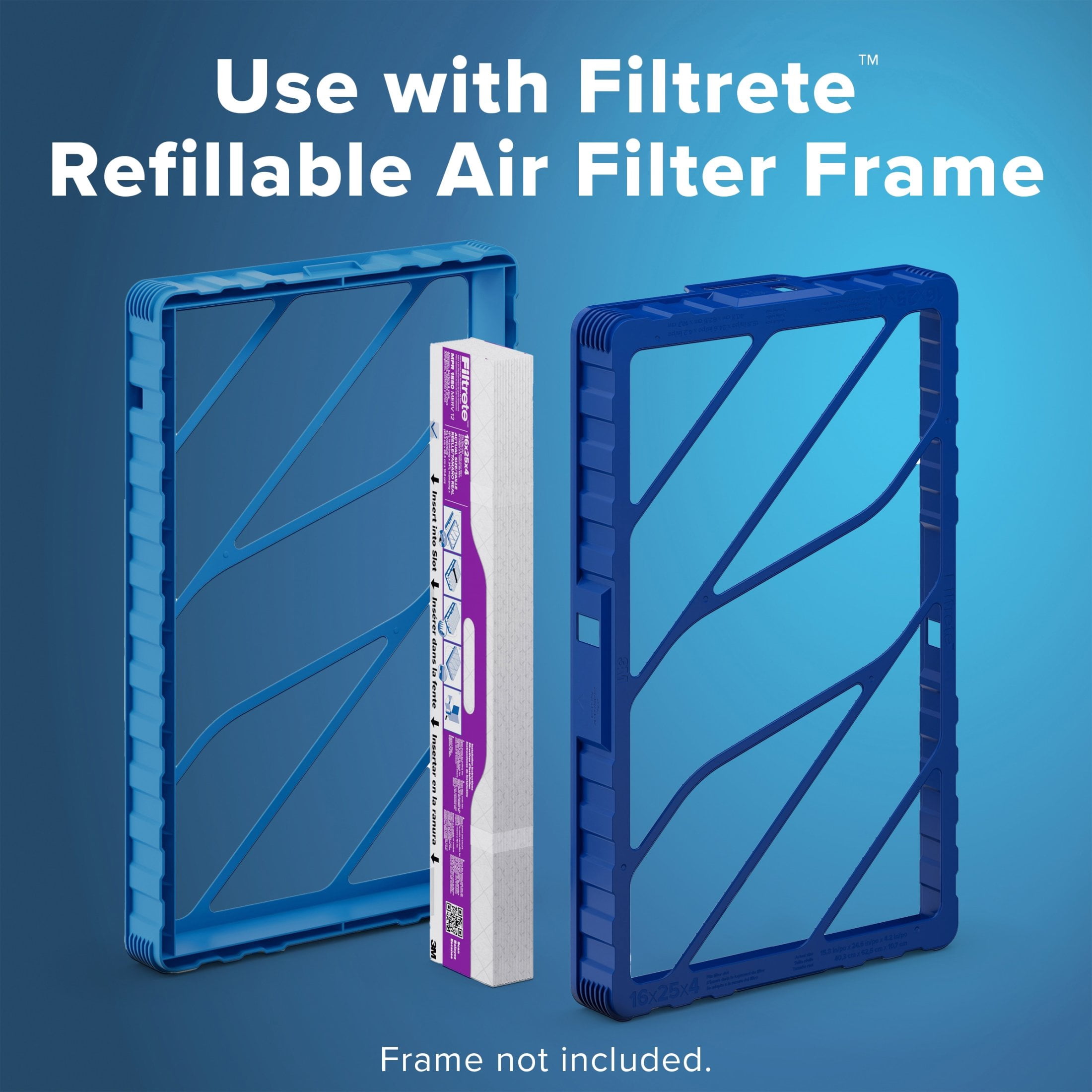 Filtrete 16x25x4 Replacement Air Filters, MPR 1550 MERV 12, Ultra Allergen Reduction, 2 Pack