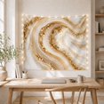 thumbnail image 5 of Concentric Agate Swirls with Burnished Gold Veins, Dramatic Abstract Style for Art Lovers, Modern Wall Decor Housewarming Gift, Tapestry Wall Hanging for Bedroom and Office, 5 of 7