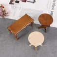 1/12 Dollhouse Miniature Mini Wooden Coffee Table Chair Simulation End