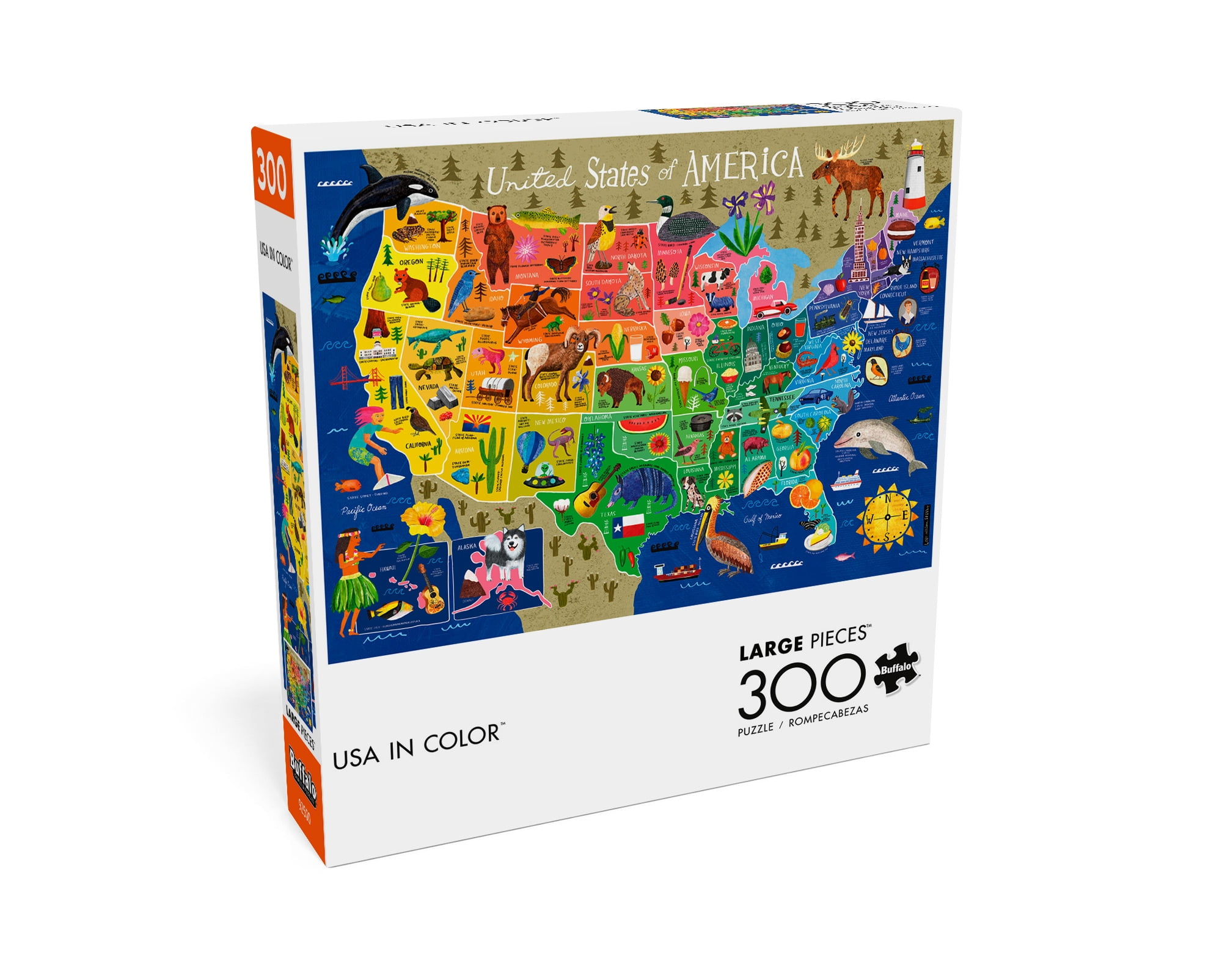 Buffalo Games 300-Piece USA in Color Interlocking Jigsaw Puzzle