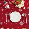 thumbnail image 5 of Christmas Tablecloth 60×84 Inch for Rectangle Tables, Gingerbread Candy Cane Washable Table Cover for Holiday Home Party Dining Decor, 5 of 7