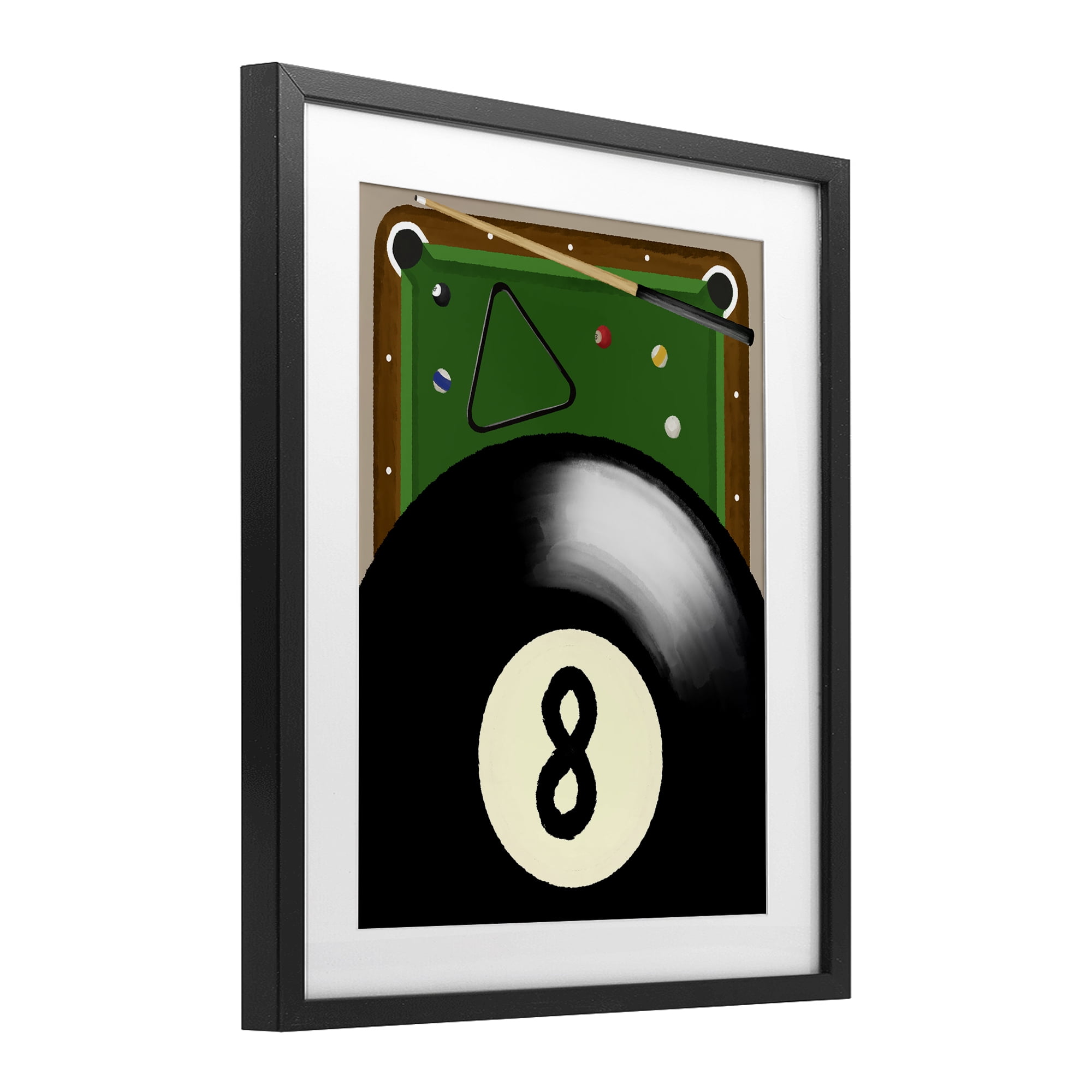 Stupell Industries Billiard Table & Balls Black Framed Print Under Glass, design by Jennifer Stith
