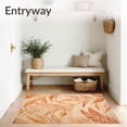 thumbnail image 3 of ODIKA 4'x6' Machine Washable Non-Slip Area Rug, Vibrant Terra Cotta with Reversible Tropical High Traffic Rug, Beige, 61806, 3 of 7