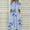 Blue, variant on Womens Summer Dresses, Fashion Women Casual Loose Butterfly Printing V-Neck Half Sleeve Button Pockets Long Dress